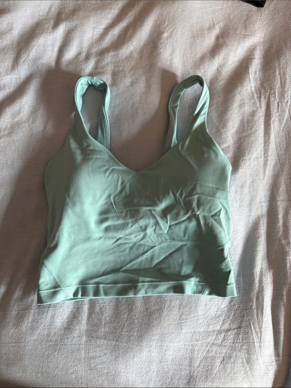 Seamless V‑Neck Longline Top - Mint Green